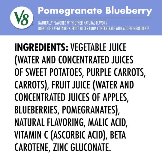 V8 Blends 100% Juice Pomegranate Blueberry Juice, 46 fl oz Bottle