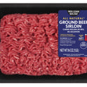 All Natural* 90% Lean/10% Fat Ground Beef Sirloin, 1 lb Tray