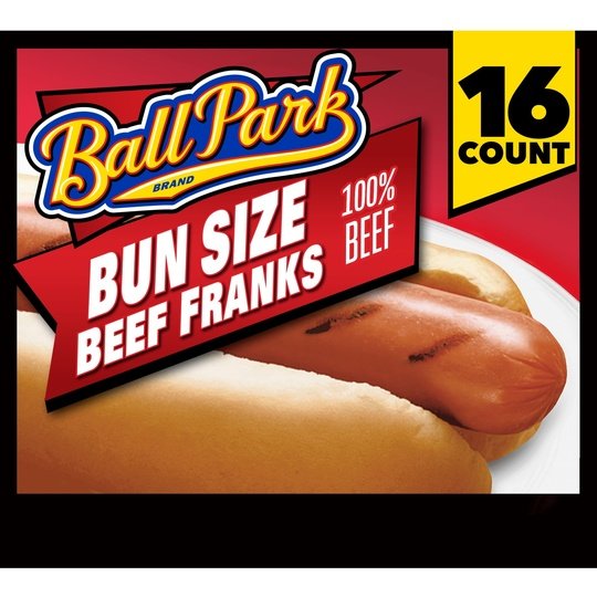 Ball Park Bun Length Beef Hot Dogs, 30 oz, 16 Count