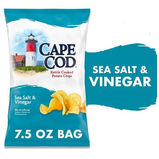 Cape Cod Potato Chips, Sea Salt and Vinegar Kettle Chips, 7.5 oz