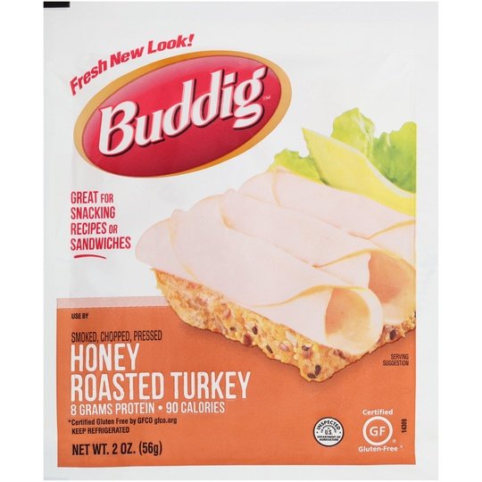 Carl Buddig Gluten Free  Honey Roasted Turkey Breast Plastic Pouch, 2 oz