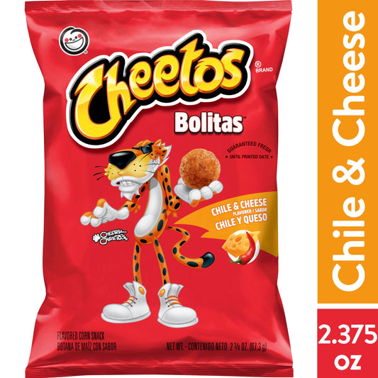 Cheetos Bolitas Chile & Cheese Snack Chips Puffed Snacks, 2.375 oz Bag