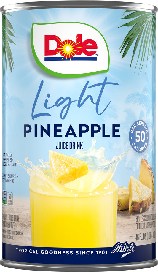 Dole Light Pineapple Juice Drink, 46 fl oz Can