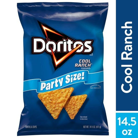 Doritos Cool Ranch Tortilla Snack Chips,Party Size, 14.05 oz Bag