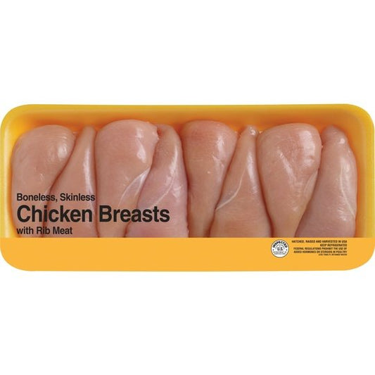 Freshness Guaranteed Boneless Skinless Chicken Breasts, 25g Protein per 4 oz, 4.7 - 6.25 lb Tray