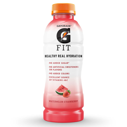 Gatorade Fit Electrolyte Beverage, Healthy Real Hydration, Watermelon Strawberry, 16.9 oz Bottles