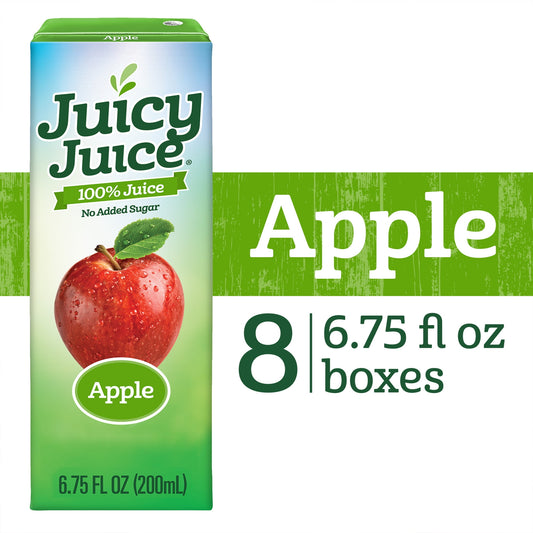 Juicy Juice 100% Juice, Apple Juice, 8 Count, 6.75 FL OZ Juice Boxes