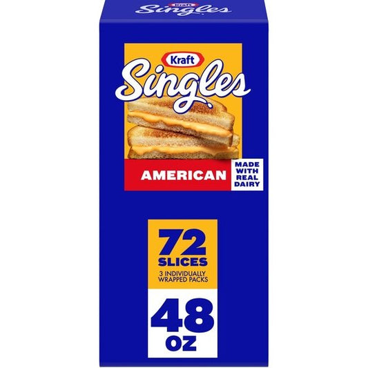 Kraft Singles American Cheese Slices, 72 Ct Box