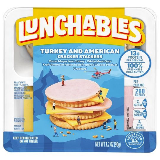 LUNCHABLES CONVENIENCE MEALS Turkey and American Cracker Stackers