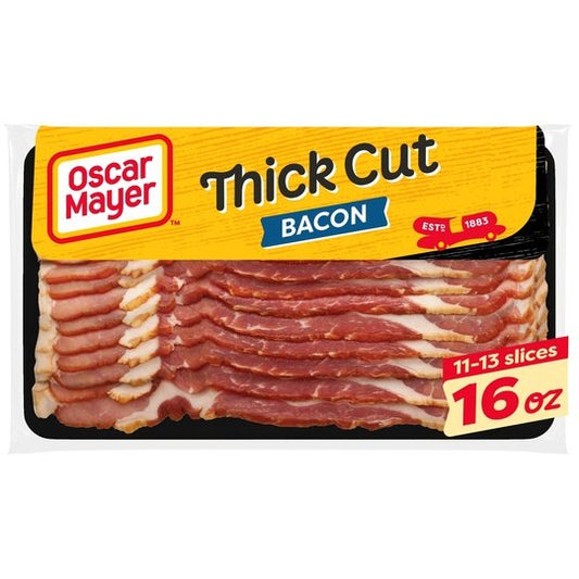 Oscar Mayer Thick Cut Bacon 12-Hour Natural Wood Smoked, 16 oz Pack