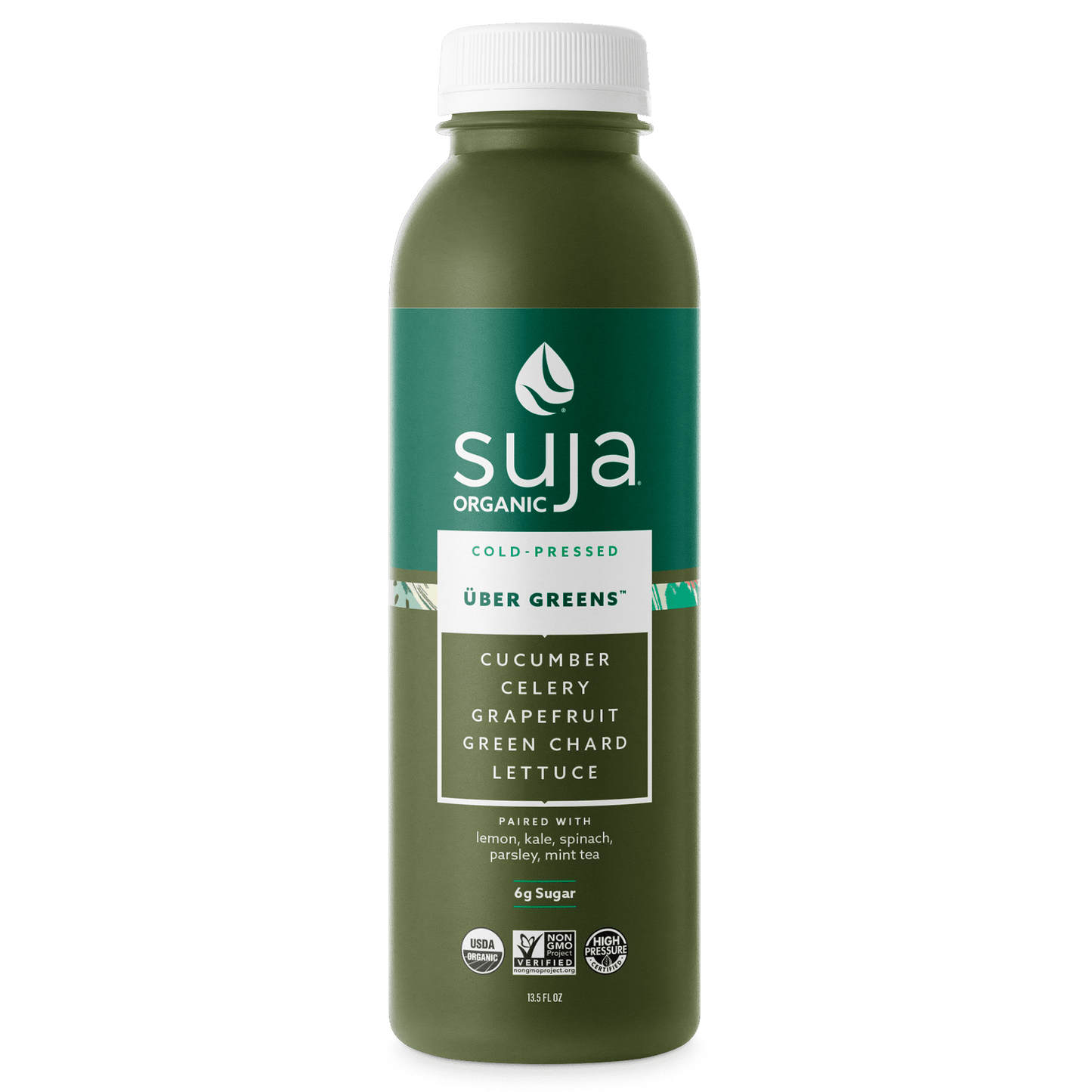 Suja Organic Cold-Pressed Uber Greens, 13.5 FL OZ.