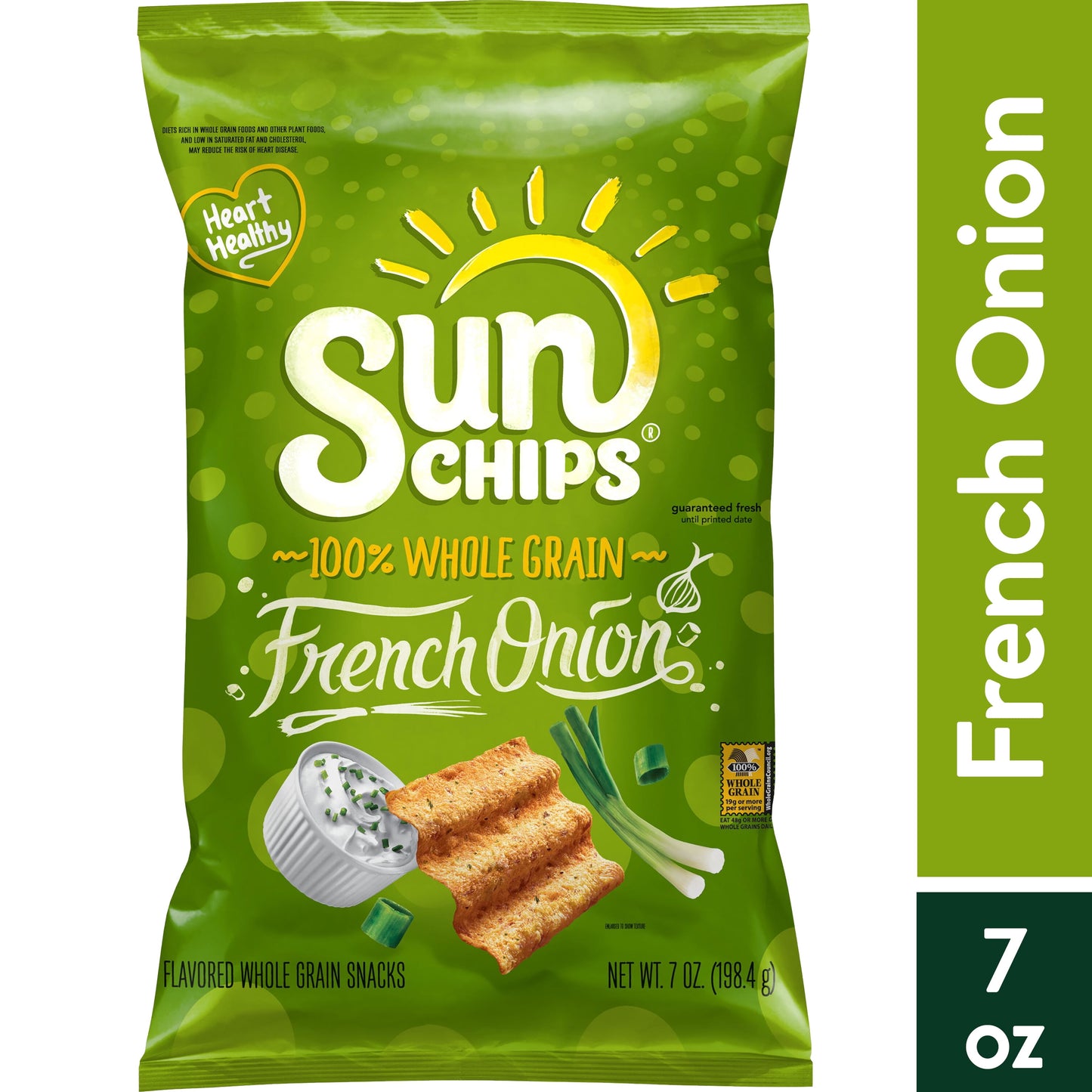 SunChips; French Onion Flavored Whole Grain Snacks, 7 oz. Bag