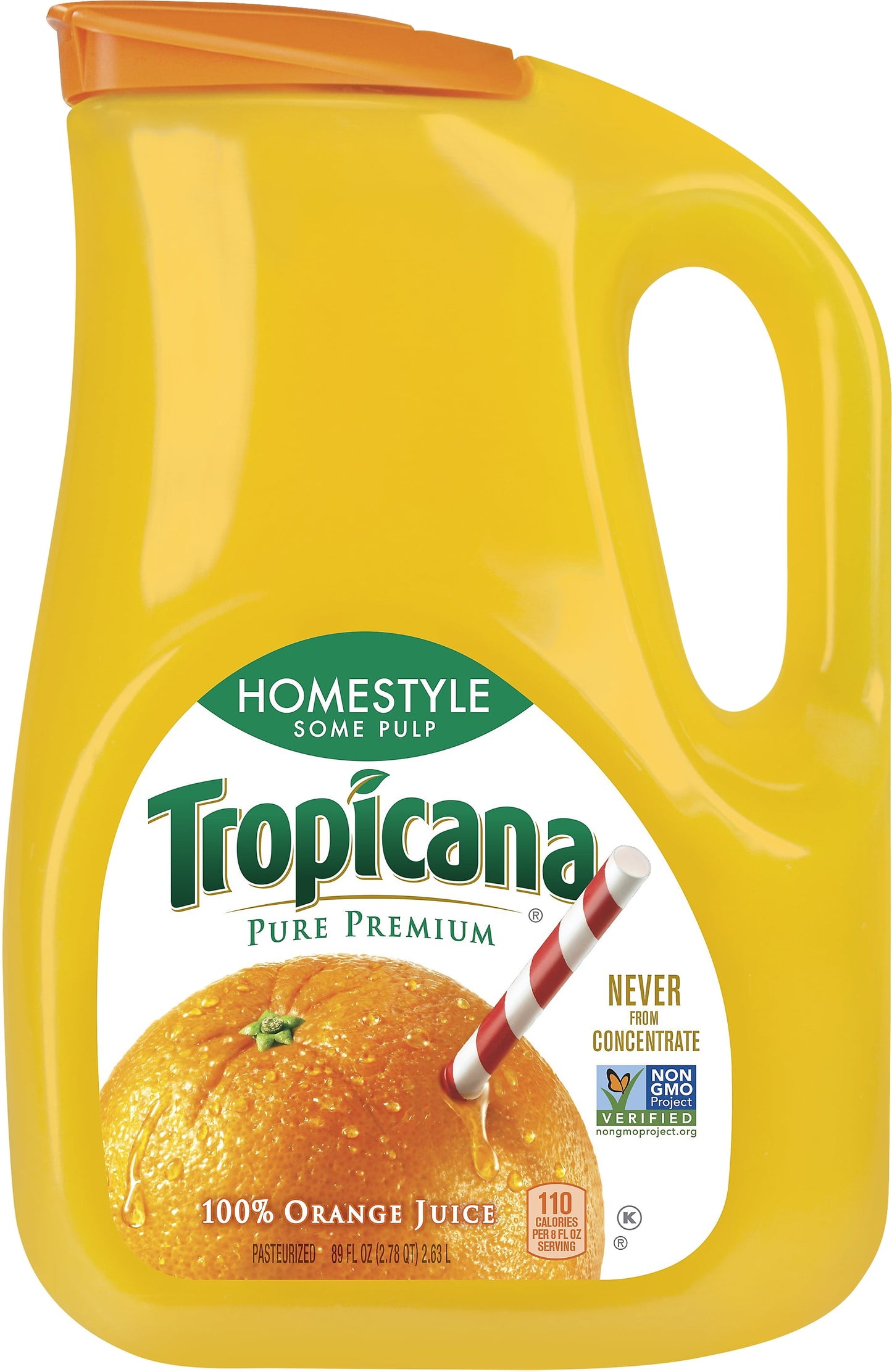 Tropicana Pure Premium, Homestyle Some Pulp 100% Orange Juice, 89 oz Jug