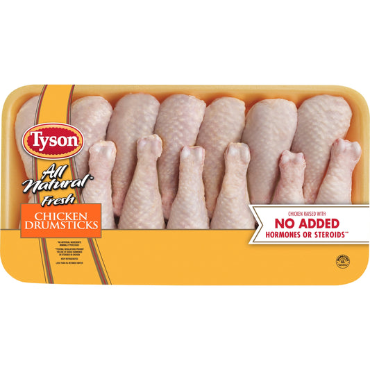 Tyson All Natural, Fresh Chicken Drumsticks, Family Pack, 4.25 - 6.7 lbs Tray, 4.25 - 6.7 lb Tray