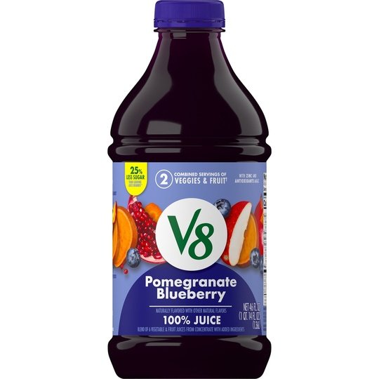 V8 Blends 100% Juice Pomegranate Blueberry Juice, 46 fl oz Bottle