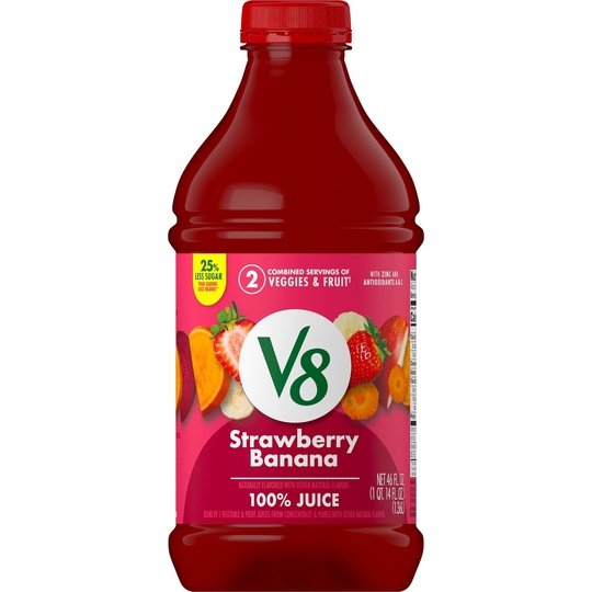 V8 Blends 100% Juice Strawberry Banana Juice, 46 fl oz Bottle