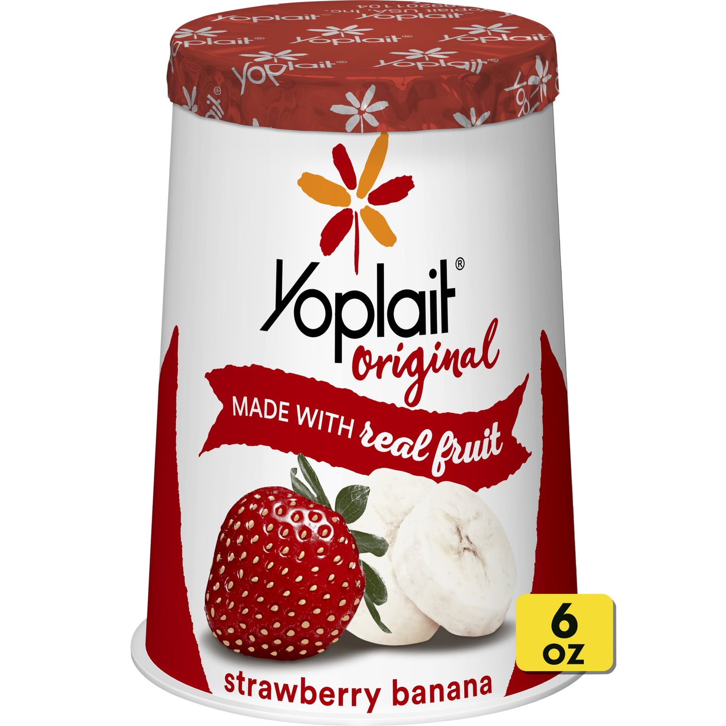 Yoplait Original Strawberry Banana Low Fat Yogurt, 6 OZ Yogurt Cup