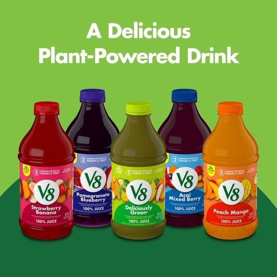 V8 Blends 100% Juice Strawberry Banana Juice, 46 fl oz Bottle