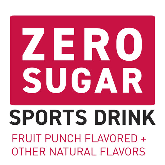 POWERADE Electrolyte Enhanced Zero Sugar Fruit Punch Sport Drink, 20 fl oz, 8 Count Bottles