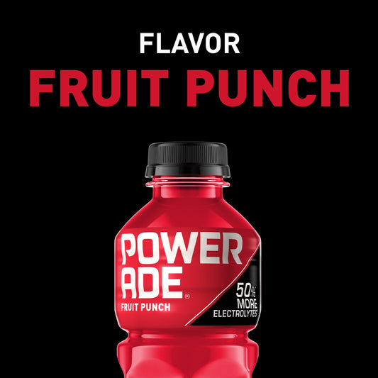 POWERADE Electrolyte Enhanced Fruit Punch Sport Drink, 20 fl oz, 8 Count Bottles