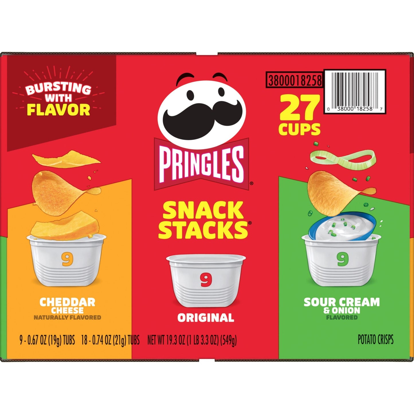 Pringles Snack Stacks Variety Pack Potato Crisps Chips, 19.3 oz, 27 Count