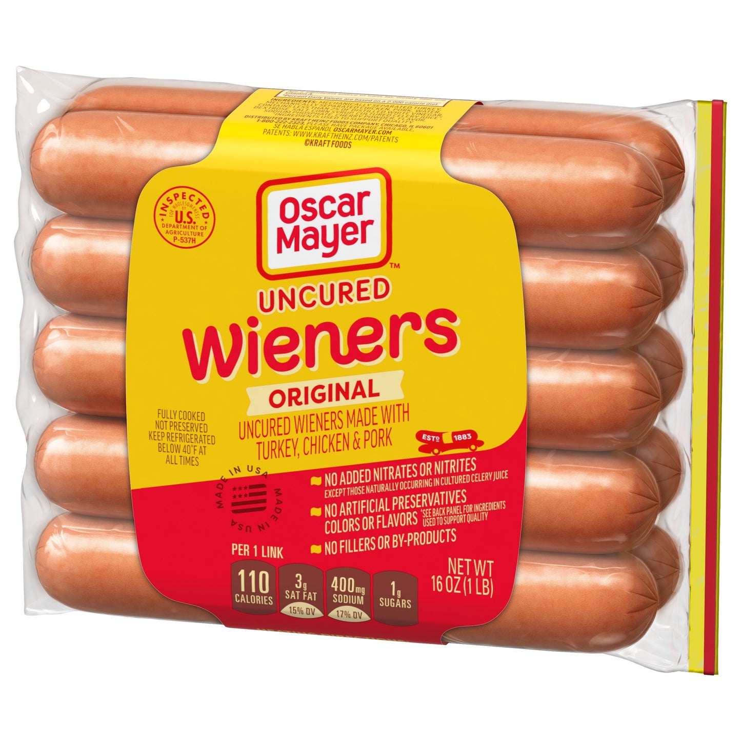 Oscar Mayer Classic Uncured Wieners Hot Dogs, 10 ct. Pack