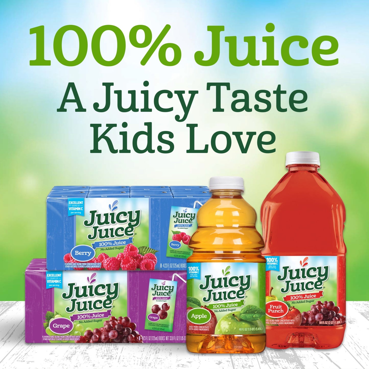 Juicy Juice 100% Juice, Apple Juice, 8 Count, 6.75 FL OZ Juice Boxes