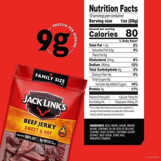 Jack Link's Sweet & Hot Beef Jerky, 10 oz. Bag