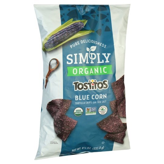 Simply Tostitos Organic Blue Corn Tortilla Chips, 8.25 oz Bag