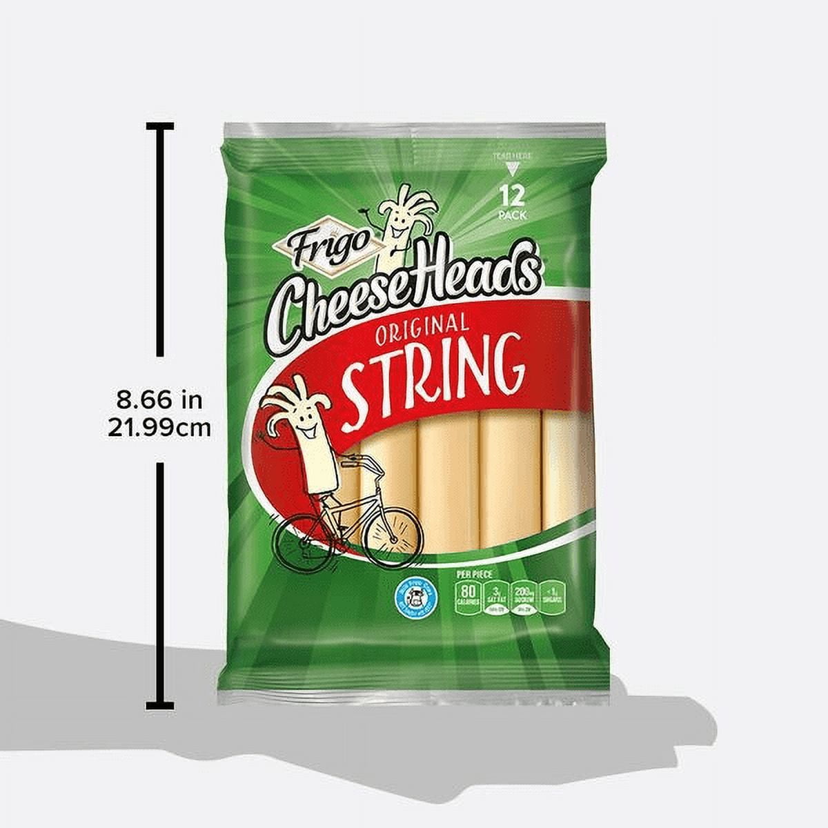 Frigo Cheese Heads Mozzarella String Cheese, Cheese Snacks, 12 oz, 12 Count