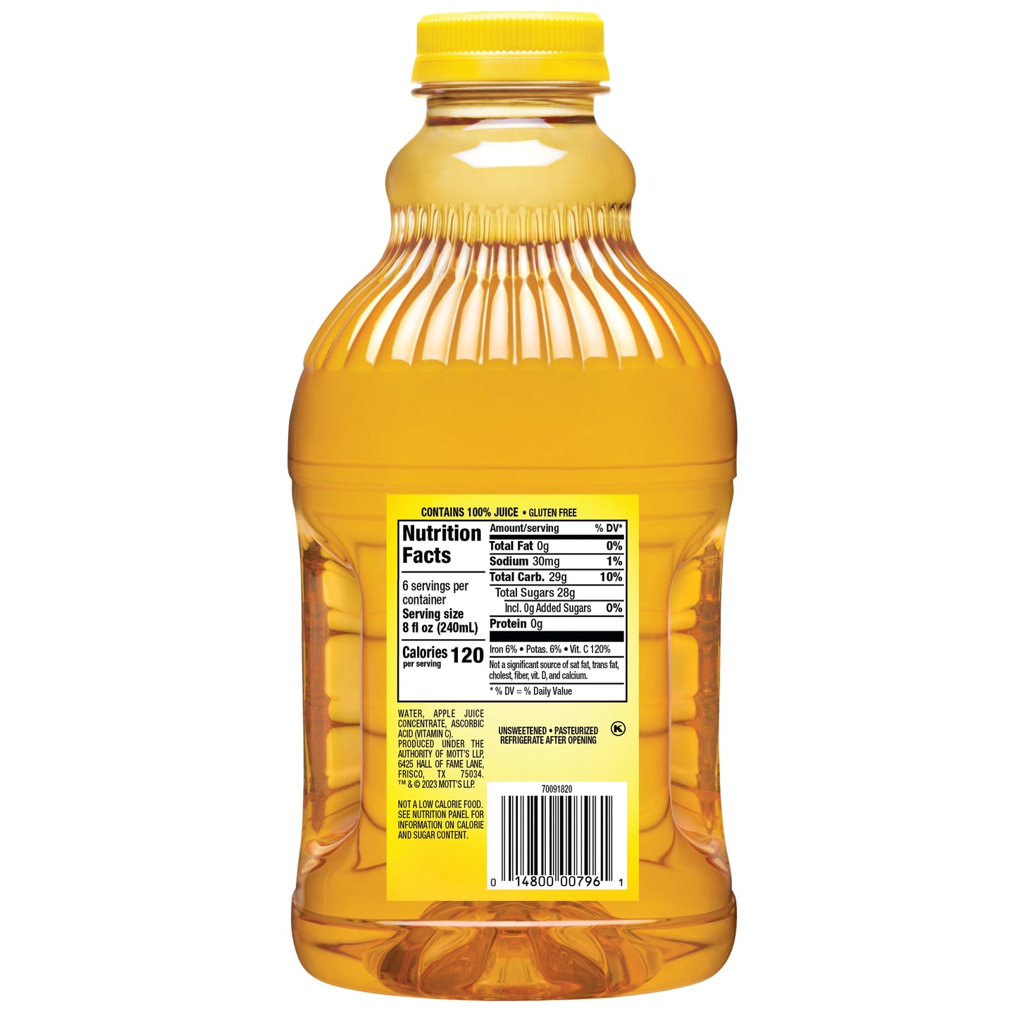 Mott's 100% Juice Original Apple Juice, 48 fl oz, Bottle