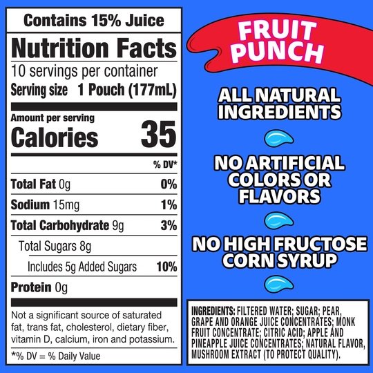 Capri Sun Fruit Punch Juice Box Pouches, 10 ct Box, 6 fl oz Pouches
