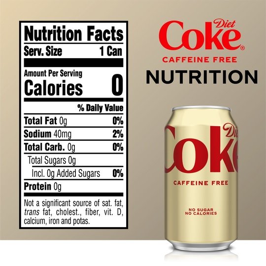 Diet Coke Caffeine Free Soda Pop, 12 fl oz, 12 Pack Cans