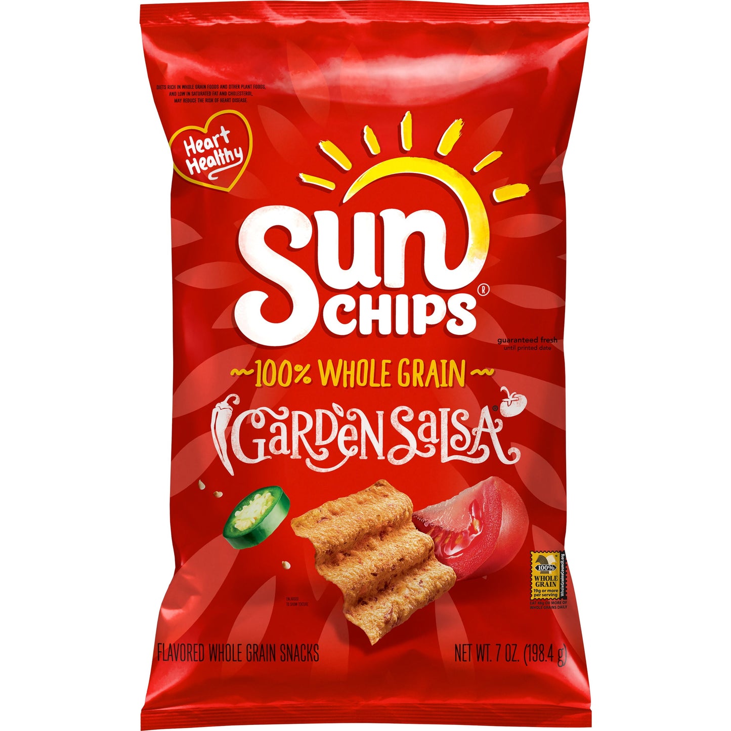 SunChips Garden Salsa Whole Grain Snacks, 7 oz Bag