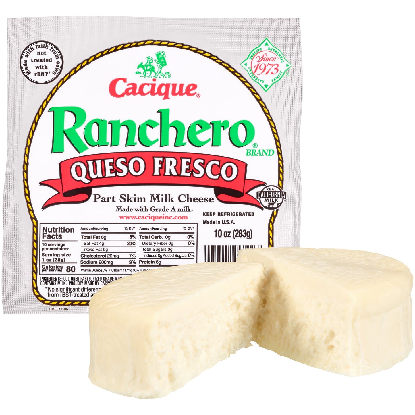 Cacique Ranchero Fresh Queso Fresco Cheese, 10 oz (Refrigerated)