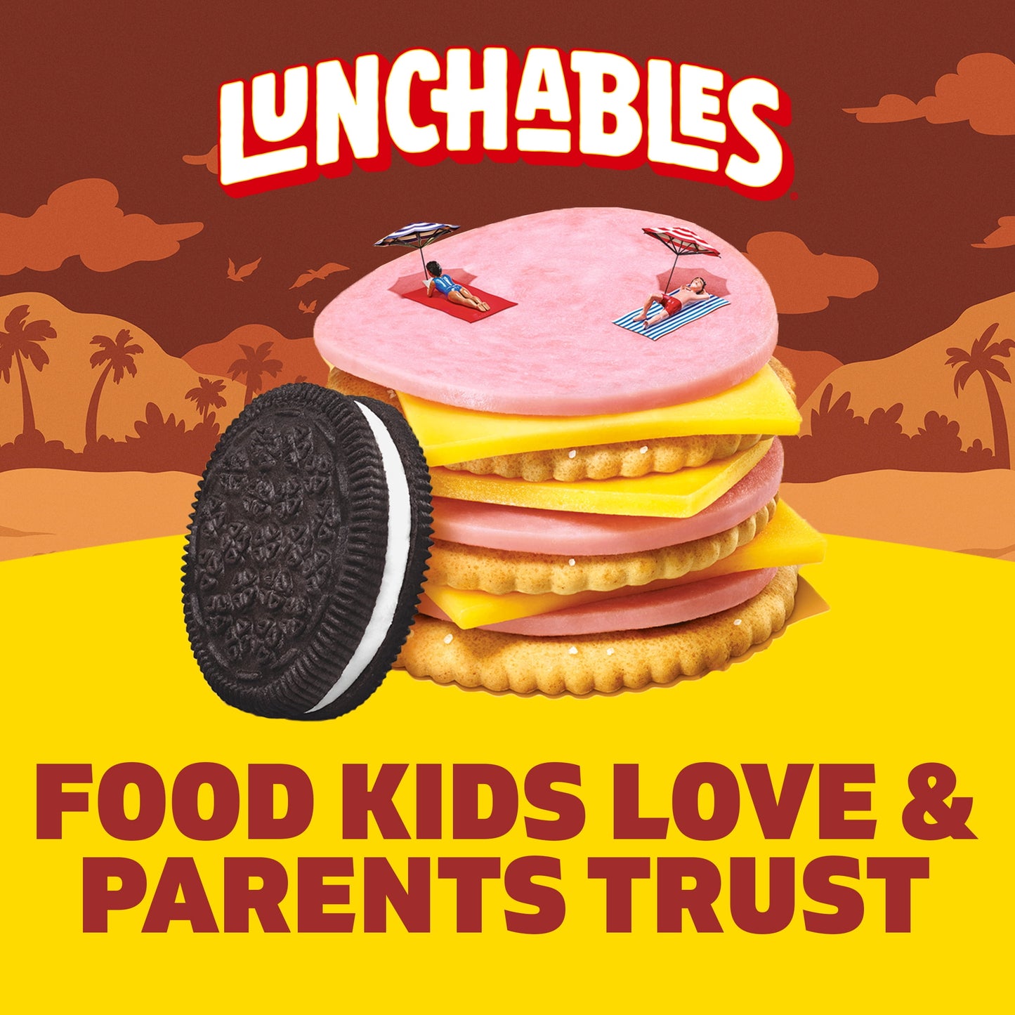 Lunchables Ham & American Cheese Cracker Stackers Kids Lunch Snack, 3.2 oz Tray