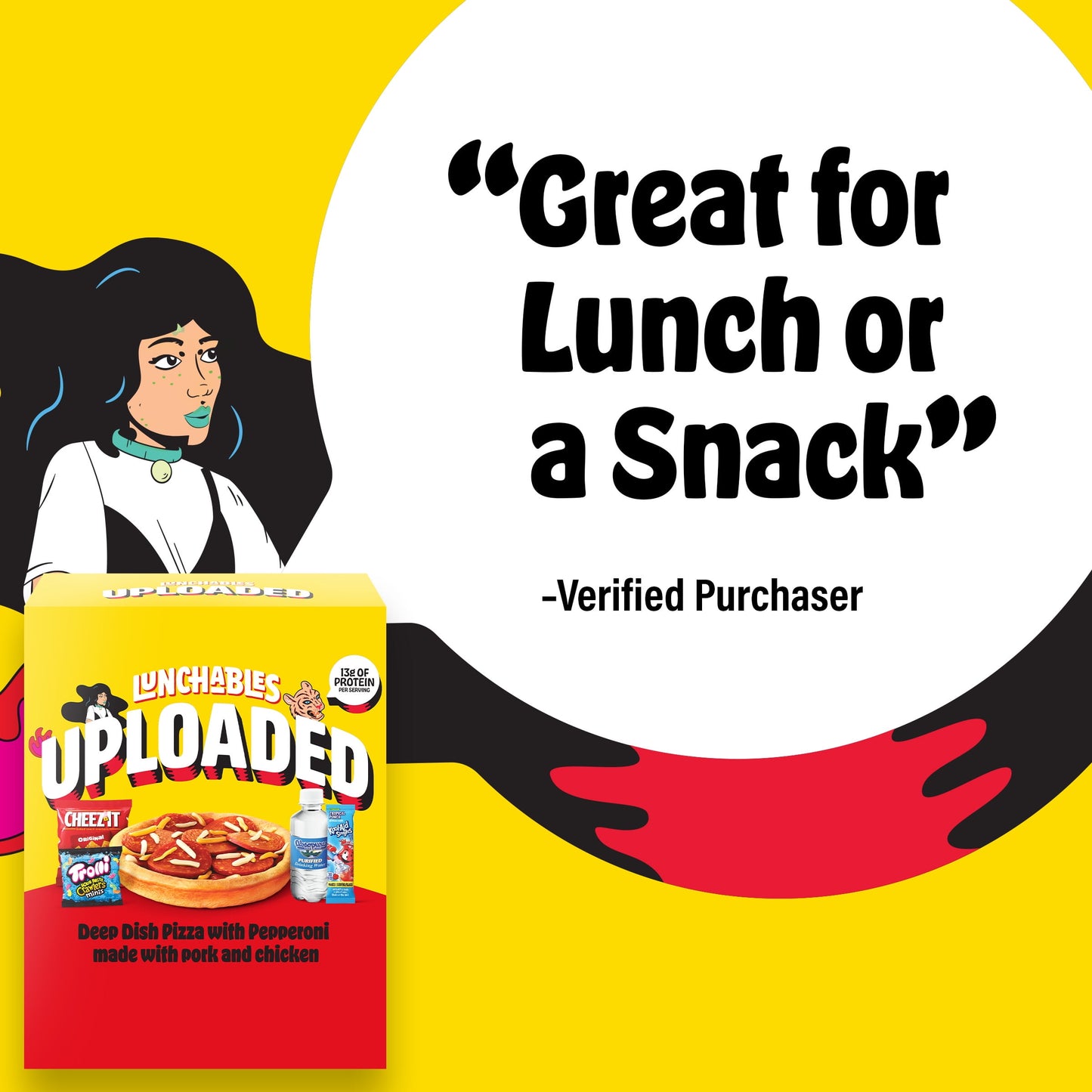 Lunchables Uploaded Deep Dish Pizza with Perpperoni Kids Lunch Meal Kit, 15.12 Oz Box