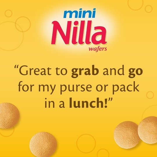 Nilla Wafers Mini Cookies, Vanilla Wafers, 12 Snack Packs