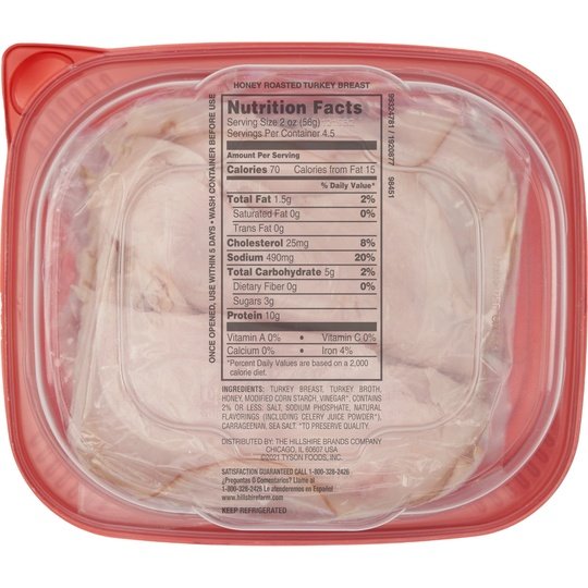 Hillshire Farm Sliced Honey Roasted Turkey Breast Deli Lunch Meat, 9 oz