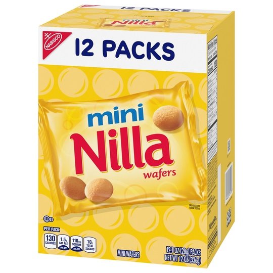 Nilla Wafers Mini Cookies, Vanilla Wafers, 12 Snack Packs